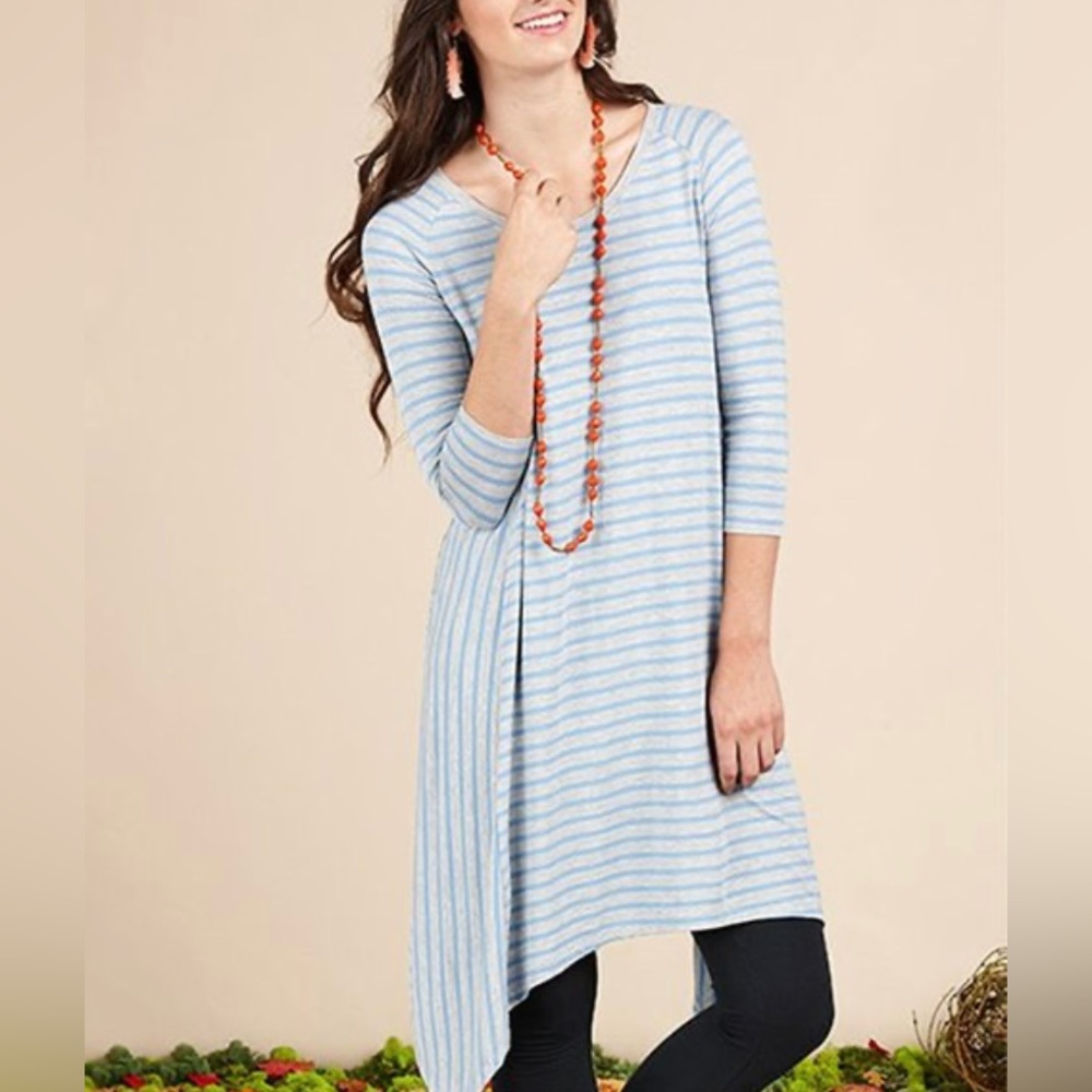 Matilda Jane Clothing | Blue Stripe Her Majesty Dress - Women size large (bin P)